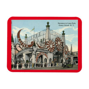 Coney Island, Entrance to Luna Park, Vintage Magnet
