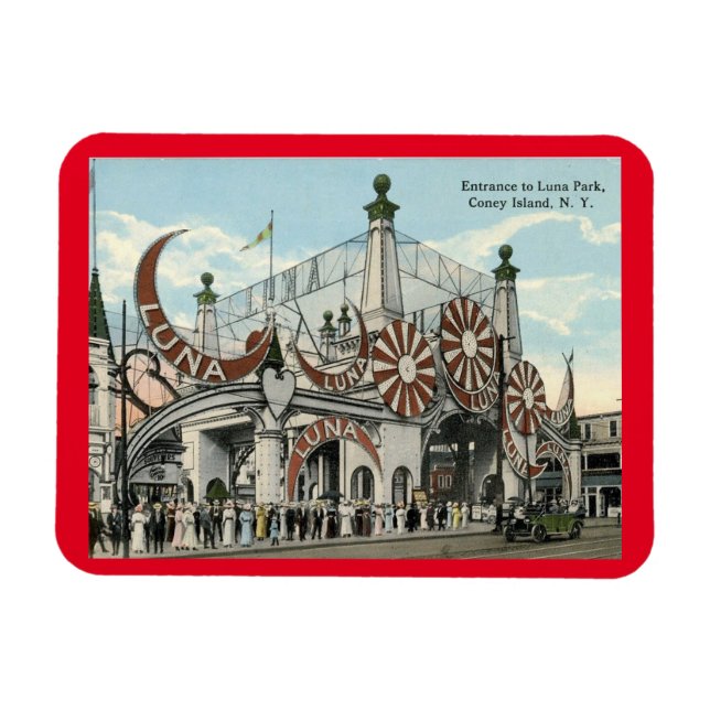 Coney Island, Entrance to Luna Park, Vintage  Magnet (Horizontal)