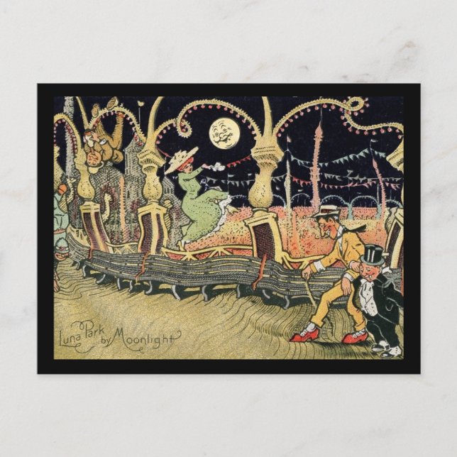 Coney Island, Luna Park, Moonlight, Vintage Postcard (Front)