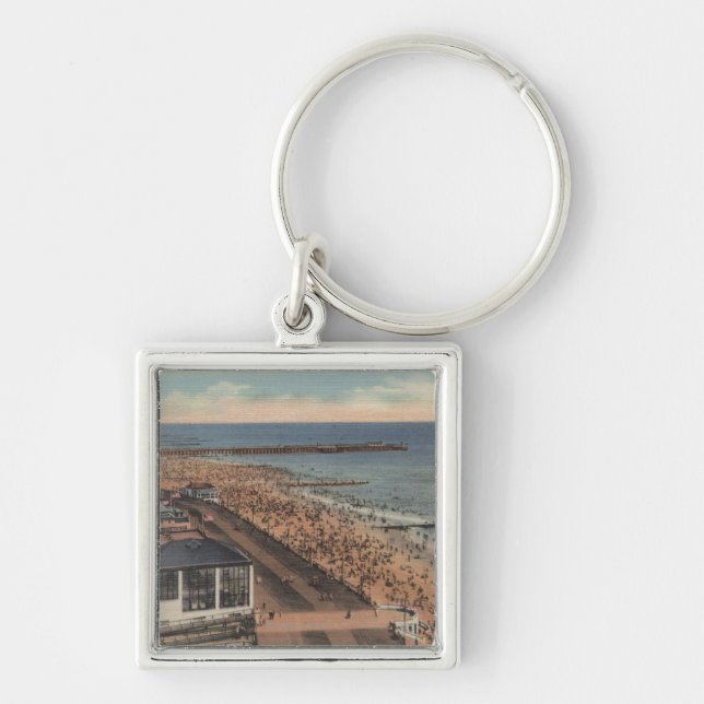 Coney Island, New York - Boardwalk, Beach Keychain (Front)
