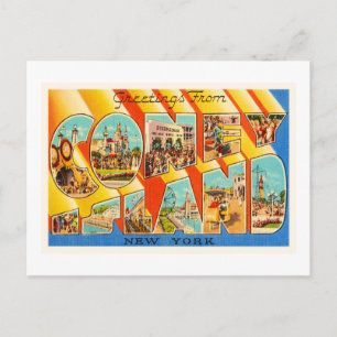 Coney Island New York NY Vintage Travel Souvenir Postcard
