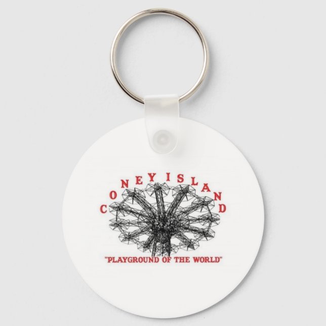 Coney Island New York - Playground of the World Keychain (Front)