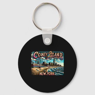 Coney Island New York Travel Summer Family Vacatio Keychain