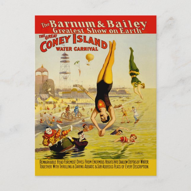 Coney Island Sideshow Poster Postcard (Front)