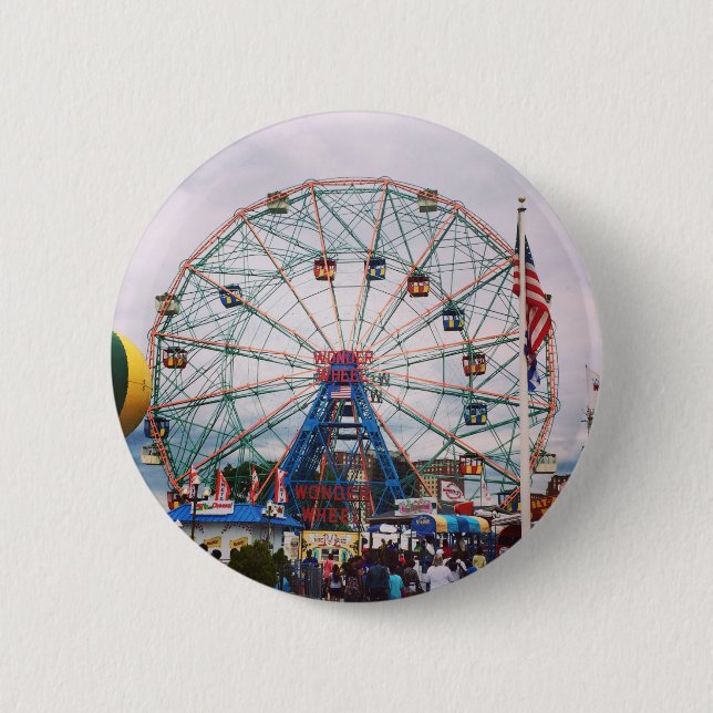 Coney Island Wonder Wheel 2 Inch Round Button (Front)