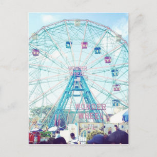 Coney Island Wonderwheel Ferris Wheel in Summer Postcard