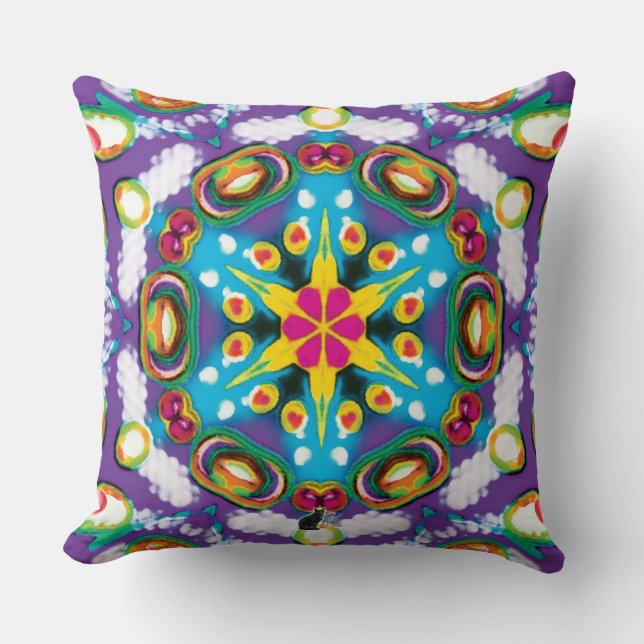Confection Kaleidoscope Throw Pillow (Front)