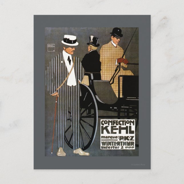 Confection Kehl Gentlemen Clothing Postcard (Front)