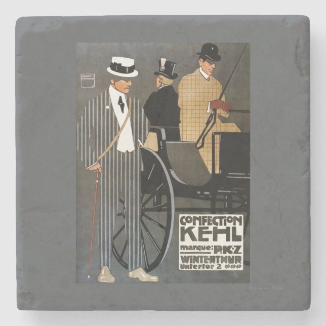 Confection Kehl Gentlemen Clothing Stone Coaster (Front)