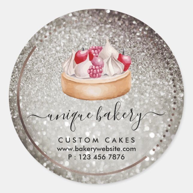 Confectionery Bronze cheesecake berry sparkles Classic Round Sticker (Front)