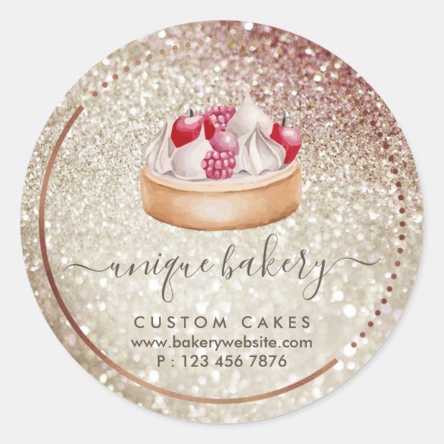 Confectionery Cream cheesecake berry sparkles Classic Round Sticker (Front)