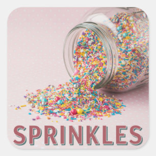 Confectionery Sprinkles, Vintage Poster by Natasha Square Sticker