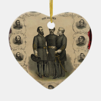 Confederate Generals Civil War 🎖️⚔️ Heroes Ceramic Ornament