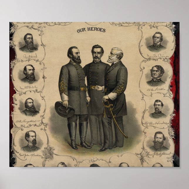 Confederate Generals Civil War 🎖️⚔️ Heroes  Poster (Front)
