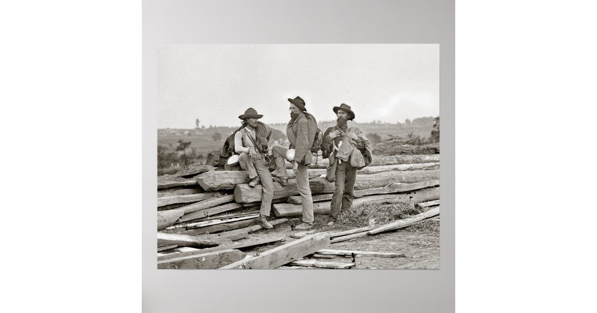 Confederates at Gettysburg, 1863. Vintage Photo Poster Zazzle