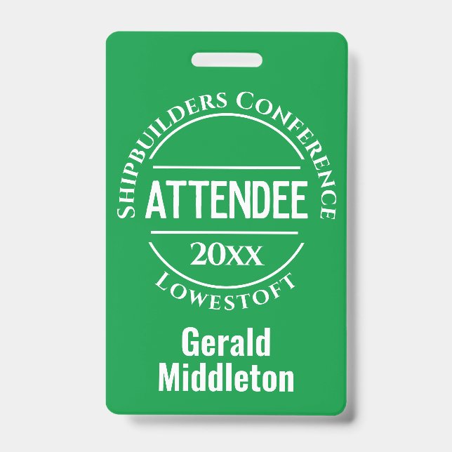 Conference Attendee Badge (Front)