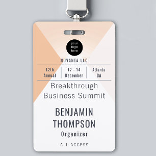 Conference Business Corporate Event Orange ID Name Badge
