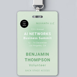 Conference Corporate Business Event Logo Green Badge