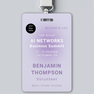 Conference Corporate Business Event Logo Purple Badge