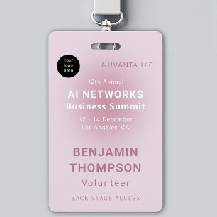 Conference Corporate Business Event Logo Soft Red Badge