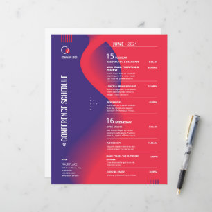 Conference Schedule Flyer Template 