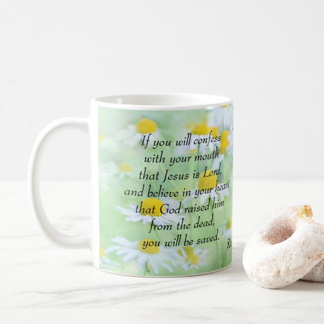 Confess that Jesus is Lord - Romans 10:9 Coffee Mug (With Donut)