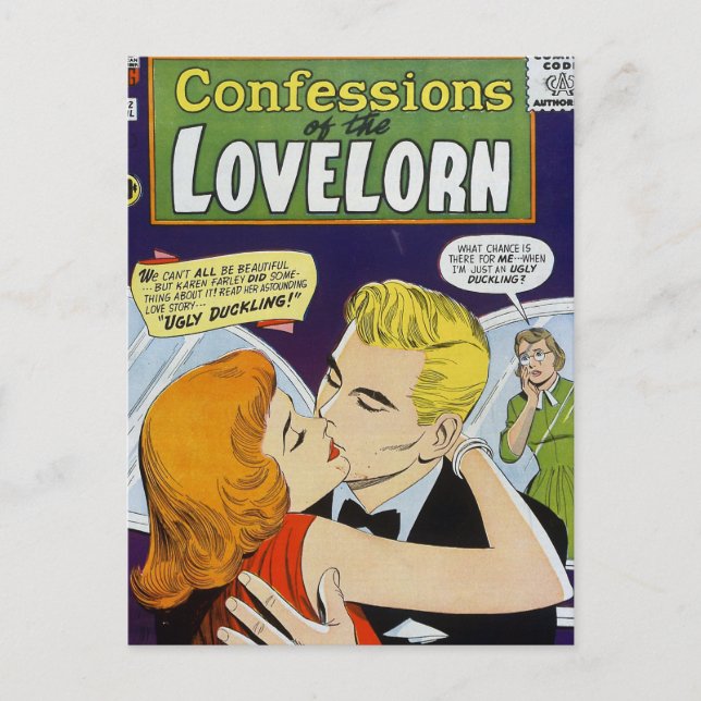 Confessions of the Lovelorn Comic Book Postcard (Front)