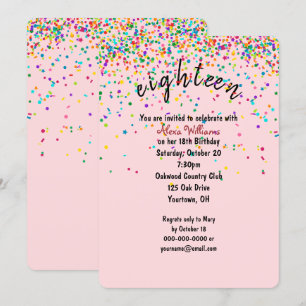 confetti 18th Birthday Party Invitation