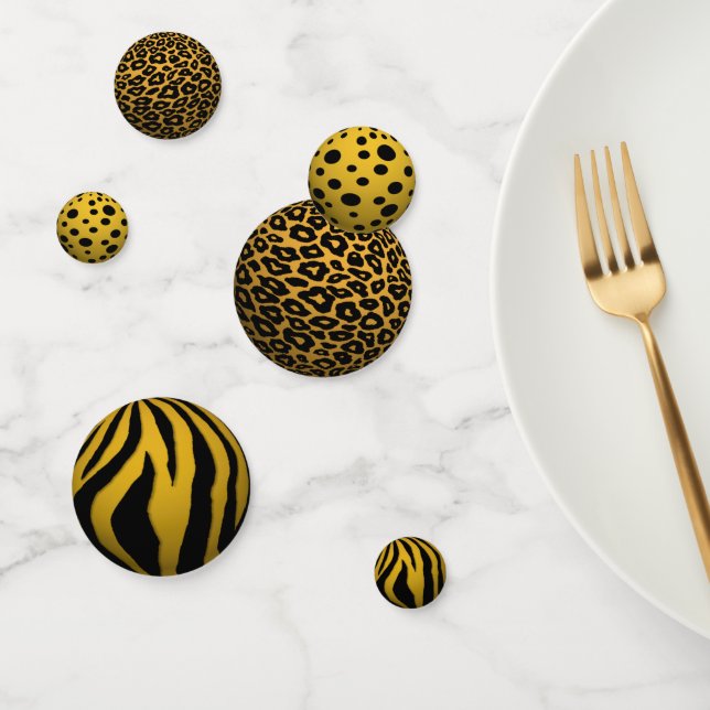 Confetti 3D Black & Gold Balls (Groupe)