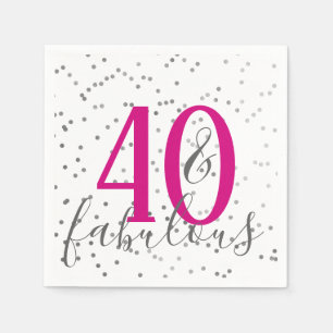Confetti 40 and Fabulous Birthday Party Napkins