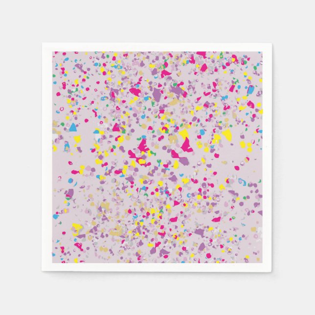Confetti Abstract Purple Napkin (Front)