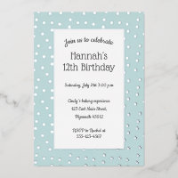 confetti argent pastel bleu anniversaire carte pos