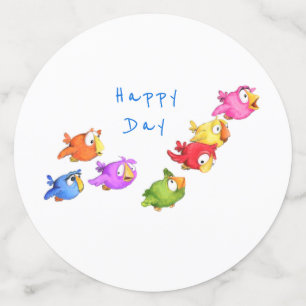 Confetti aux oiseaux volants colorés - Texte perso