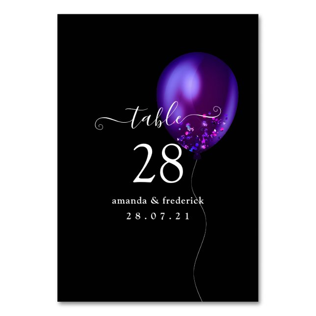 Confetti Balloon Table Number (Front)