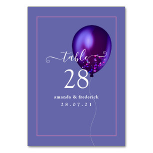 Confetti Balloon Table Number