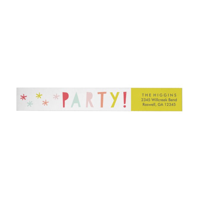 Confetti bash | Wrap around return address label (Individual)