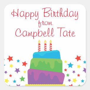 Confetti Birthday Cake Personalized Stickers