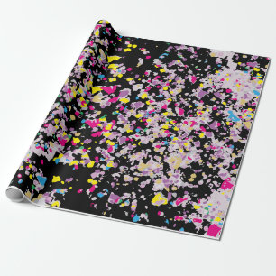 Confetti Black Wrapping Paper