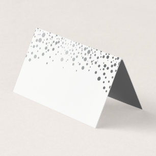 Confetti blanc et argenté élégant   Cartes