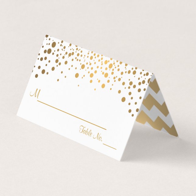 Confetti blanc et or 2 | Cartes (Devant)