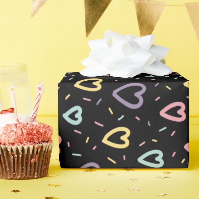 confetti bleu rose amour forme cadeau papier d'emb (Fête d'anniversaire)