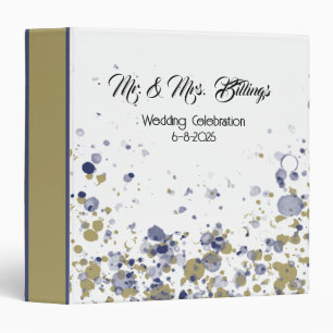 Confetti Blue Gold Binder