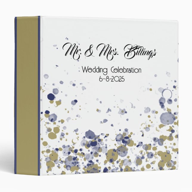 Confetti Blue Gold Binder (Front/Spine)
