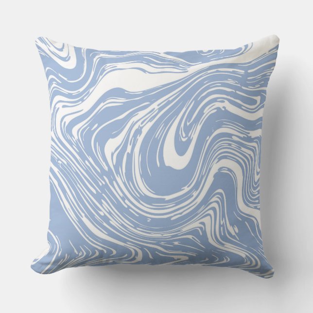 Confetti Blue Marble  Decorative Pillow (Front)