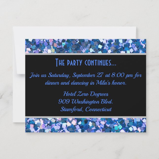 Confetti Blue Party Card (Front)