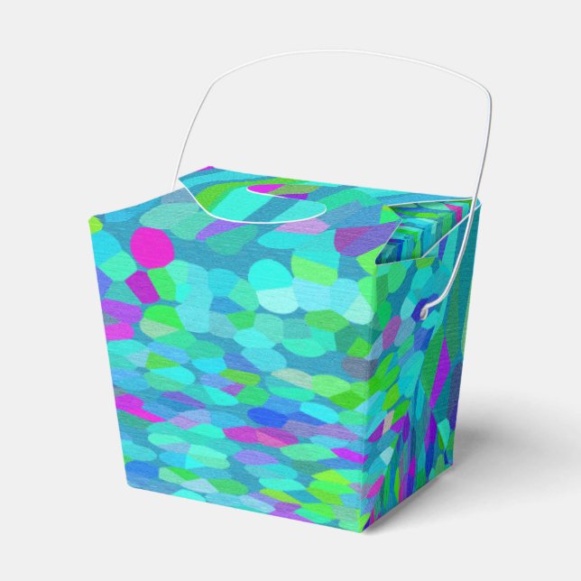 Confetti Blues Fringe Favor Box (Front Side)