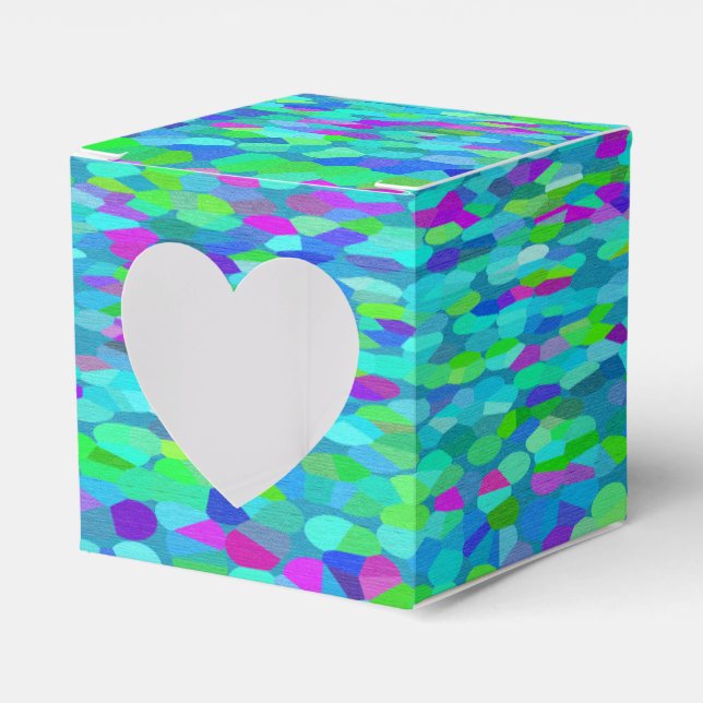 Confetti Blues Fringe Favor Box (Front Side)