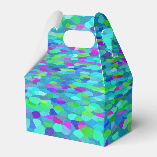 Confetti Blues Fringe Favor Box (Front Side)
