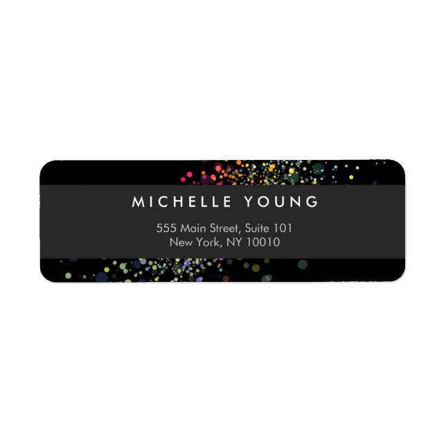 Confetti Bokeh coloré sur Black Modern (Devant)