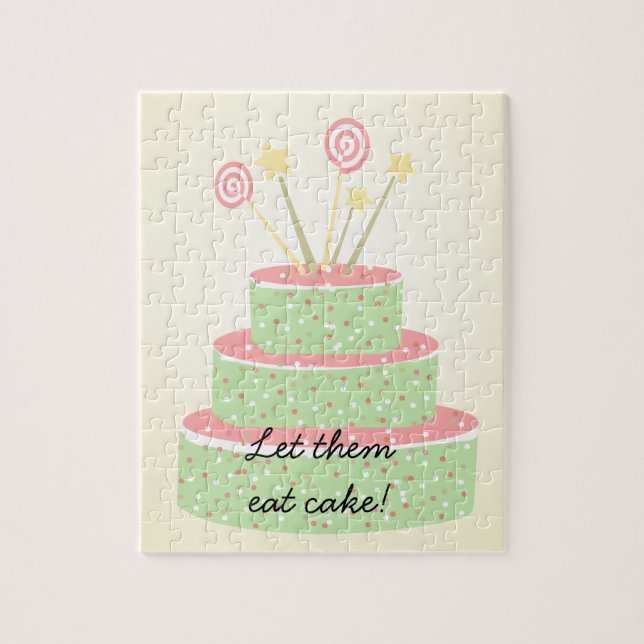 Confetti Cake • Green Birthday Cake Jigsaw Puzzle (Vertical)